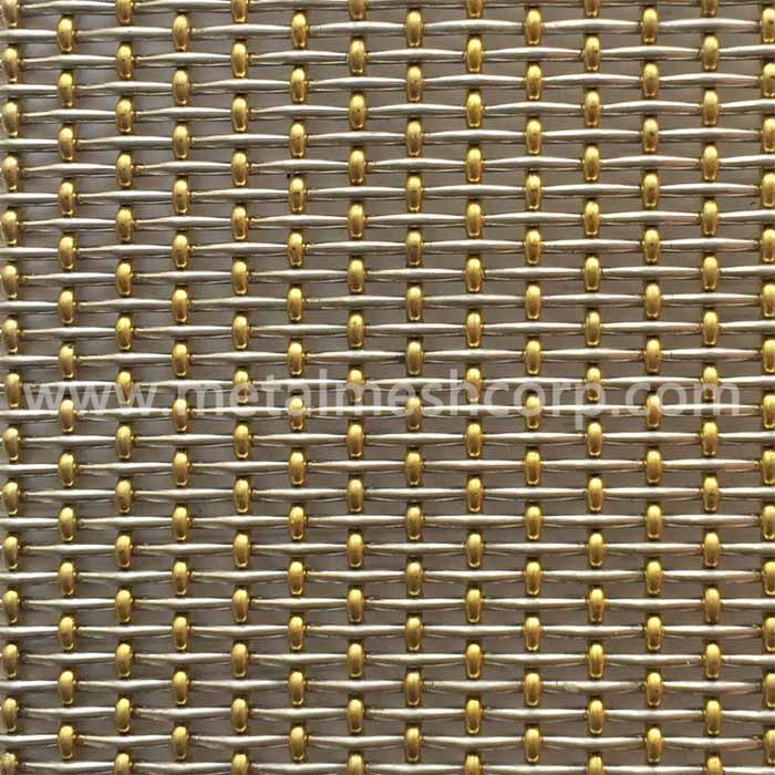 Golden Color Decorative Woven Mesh Fabric Manufacturer